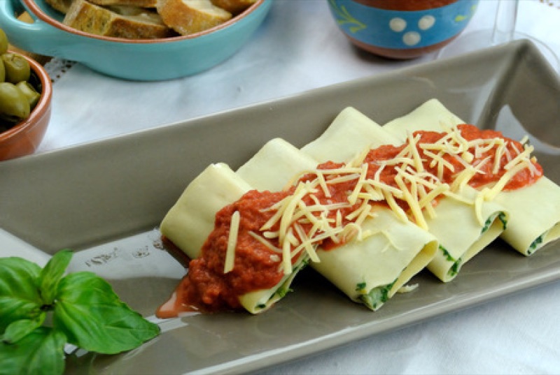 Canneloni met Spinazie en Ricotta