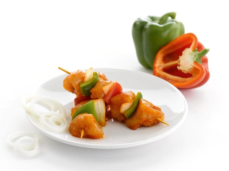 Kipfiletbrochette met Paprika/ui