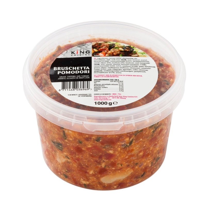 Bruschetta Tomaat/Zwarte Olijf 1kg