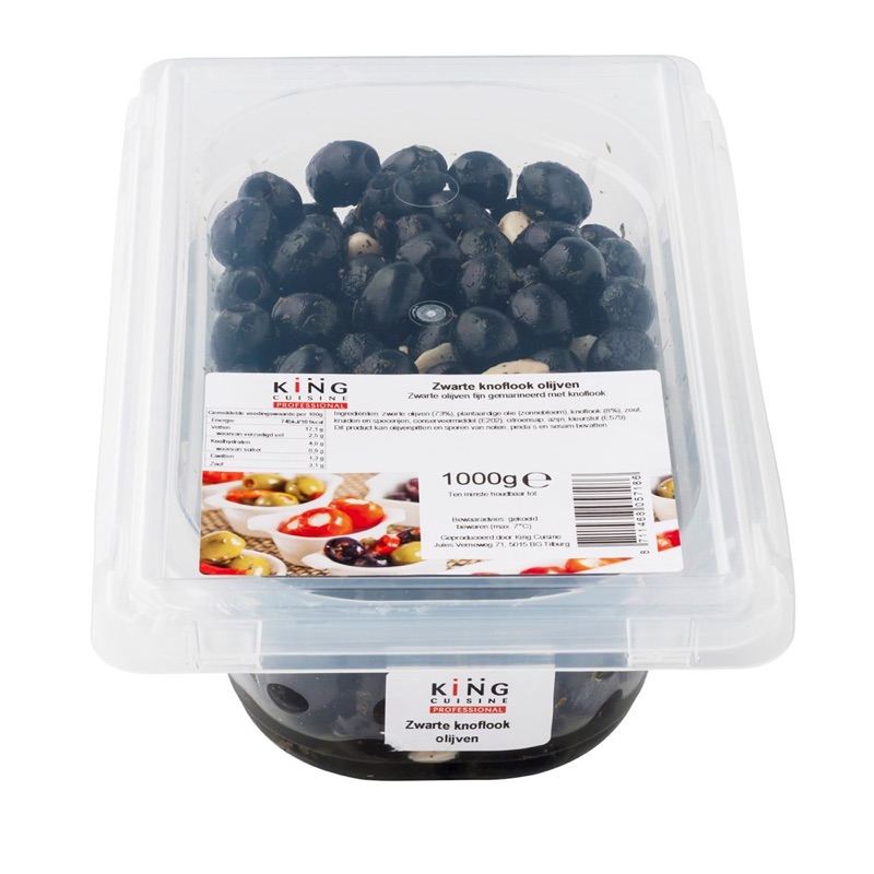 Zwarte Knoflook Olijven 1kg