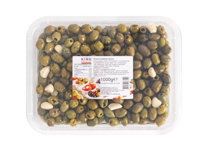 Groene Knoflook Olijven 1kg
