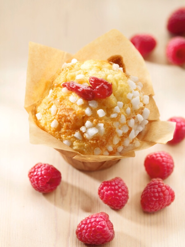 Citroenmuffin met frambozenvulling